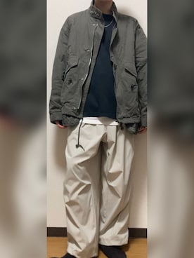 「WYM」｜「アイテム（モッズコート）」を使った、GFYさん（メンズ・167cm）の秋コーディネート