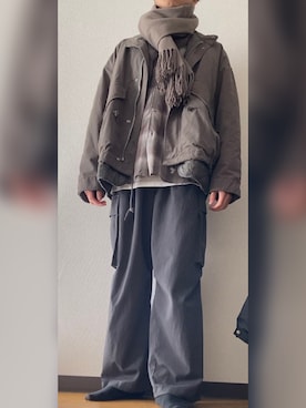 「WYM」｜「アイテム（モッズコート）」を使った、GFYさん（メンズ・167cm）の冬コーディネート