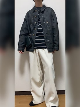 「WYM」｜「アイテム（デニムジャケット）」を使った、GFYさん（メンズ・167cm）の秋コーディネート