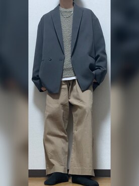 「WYM」｜「アイテム（セットアップ）」を使った、GFYさん（メンズ・167cm）の秋コーディネート