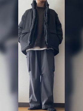 「CASPER JOHN」｜「アイテム（ダウンジャケット/コート）」を使った、GFYさん（メンズ・167cm）の冬コーディネート