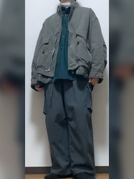 「WYM」｜「アイテム（モッズコート）」を使った、GFYさん（メンズ・167cm）の秋コーディネート