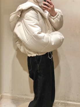 「OLIVE des OLIVE（オリーブデオリーブ）のアイテム（デニムパンツ）」を使った、yuumiさん（レディース・163cm）の秋コーディネート