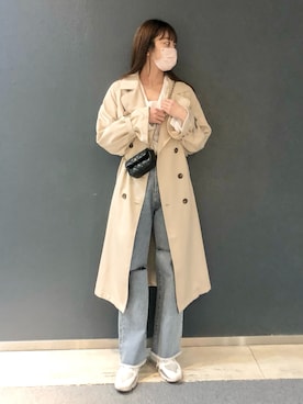 「OLIVE des OLIVE（オリーブデオリーブ）のアイテム（トレンチコート）」を使った、yuumiさん（レディース・163cm）の冬コーディネート