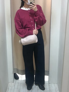 「OLIVE des OLIVE（オリーブデオリーブ）のアイテム（デニムパンツ）」を使った、yuumiさん（レディース・163cm）の冬コーディネート