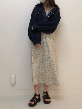 「OLIVE des OLIVE（オリーブデオリーブ）のアイテム（デニムジャケット）」を使った、yuumiさん（レディース・163cm）の春コーディネート