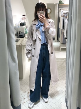 「OLIVE des OLIVE（オリーブデオリーブ）のアイテム（トレンチコート）」を使った、yuumiさん（レディース・163cm）の春コーディネート