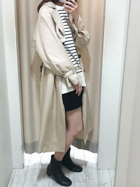 「アイテム（トレンチコート）」を使った、yuumiさん（レディース・163cm）の冬コーディネート