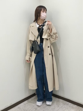 「OLIVE des OLIVE（オリーブデオリーブ）のアイテム（トレンチコート）」を使った、yuumiさん（レディース・163cm）の春コーディネート
