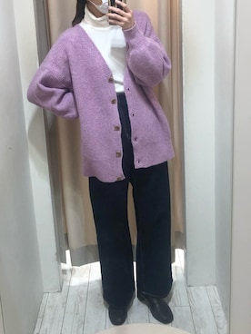 「OLIVE des OLIVE（オリーブデオリーブ）のアイテム（デニムパンツ）」を使った、yuumiさん（レディース・163cm）の冬コーディネート
