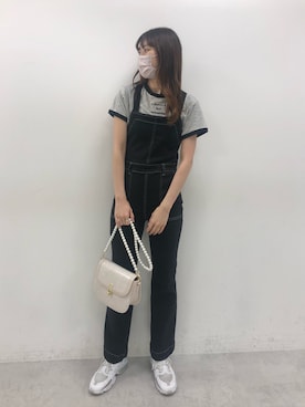 「OLIVE des OLIVE（オリーブデオリーブ）のアイテム（オールインワン・サロペット）」を使った、yuumiさん（レディース・163cm）の夏コーディネート