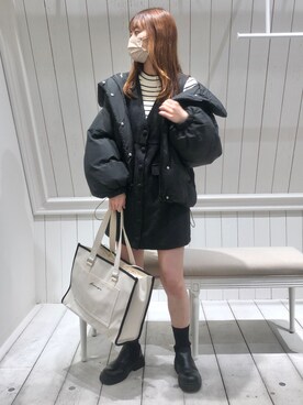 「OLIVE des OLIVE（オリーブデオリーブ）のアイテム（ダウンジャケット/コート）」を使った、yuumiさん（レディース・163cm）の冬コーディネート
