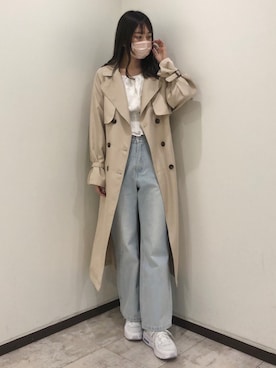 「OLIVE des OLIVE（オリーブデオリーブ）のアイテム（トレンチコート）」を使った、yuumiさん（レディース・163cm）の春コーディネート