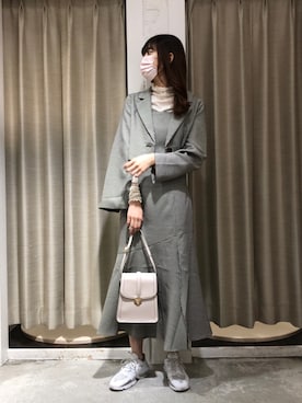 「アイテム（その他アウター、ブラウン系）」を使った、yuumiさん（レディース・163cm）の秋コーディネート