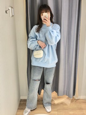「OLIVE des OLIVE（オリーブデオリーブ）のアイテム（スウェット）」を使った、yuumiさん（レディース・163cm）の冬コーディネート