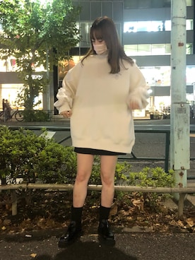 「OLIVE des OLIVE（オリーブデオリーブ）のアイテム（スウェット）」を使った、yuumiさん（レディース・163cm）の冬コーディネート