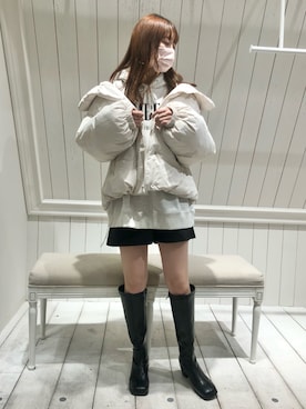 「OLIVE des OLIVE（オリーブデオリーブ）のアイテム（ダウンジャケット/コート）」を使った、yuumiさん（レディース・163cm）の冬コーディネート