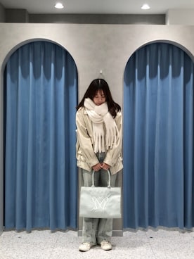 「アイテム（ライダースジャケット）」を使った、yuumiさん（レディース・163cm）の秋コーディネート