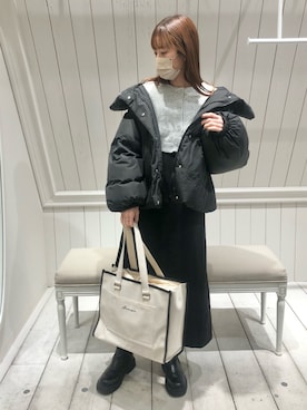 「OLIVE des OLIVE（オリーブデオリーブ）のアイテム（ダウンジャケット/コート）」を使った、yuumiさん（レディース・163cm）の冬コーディネート
