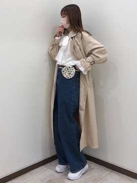 「OLIVE des OLIVE（オリーブデオリーブ）のアイテム（トレンチコート）」を使った、yuumiさん（レディース・163cm）の春コーディネート