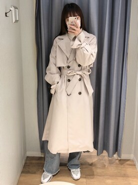「OLIVE des OLIVE（オリーブデオリーブ）のアイテム（トレンチコート）」を使った、yuumiさん（レディース・163cm）の冬コーディネート