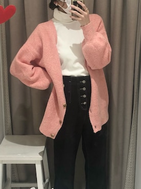 「OLIVE des OLIVE（オリーブデオリーブ）のアイテム（デニムパンツ）」を使った、yuumiさん（レディース・163cm）の冬コーディネート