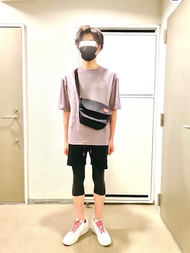 「1piu1uguale3 RELAX（ウノピュウノウグァーレトレリラックス）のアイテム（スウェットパンツ）」を使った、shigechaさん（メンズ・170cm）の夏コーディネート