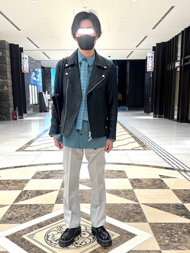 「ミントグリーン」｜「アイテム（ジャケット/アウター）」を使った、shigechaさん（メンズ・170cm）の冬コーディネート