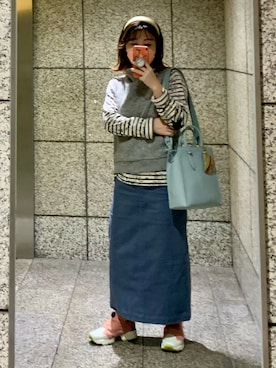 「SCOTCH & SODA（スコッチ アンド ソーダ）のアイテム（トップス）」を使った、ロシアンチェリー子さん（レディース・155cm）の秋コーディネート