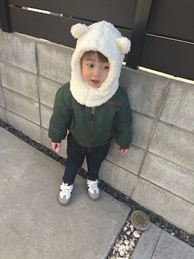 「アイテム（デニムパンツ）」を使った、ＫＡＥさん（キッズ・90cm）の冬コーディネート