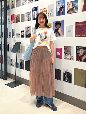 「アートTシャツ」｜NATSUKIさん（レディース・166cm）の冬コーディネート