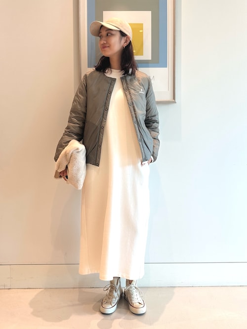 袖フォルム 裏毛 ワンピース