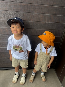 「babyGAP（babyGAP）のアイテム」を使った、Reo   Rito Ruiさん（キッズ・100cm）の夏コーディネート