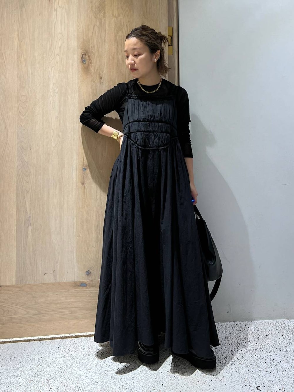 Curensology シアーコンビフレアーワンピース 2024AW 1725152936.jpg