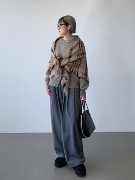 「アイテム（スリッポン）」を使った、MIYUさん（レディース・163cm・20代）の冬コーディネート