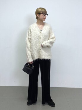 「メガネ」｜「アイテム（スウェットパンツ）」を使った、MIYUさん（レディース・163cm）の秋コーディネート