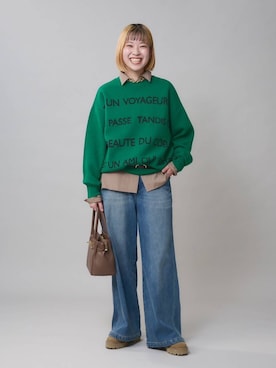 「BARNYARDSTORM（バンヤードストーム）のアイテム（デニムパンツ）」を使った、MIYUさん（レディース・163cm）の秋コーディネート