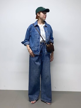 「BARNYARDSTORM（バンヤードストーム）のアイテム（ジャケット/アウター）」を使った、MIYUさん（レディース・163cm）の夏コーディネート