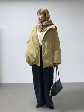 「アイテム（ネックウォーマー/スヌード）」を使った、MIYUさん（レディース・163cm）の秋コーディネート