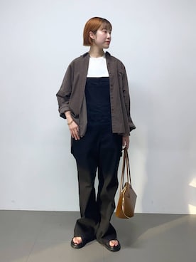 「メンズライク」｜「アイテム（オールインワン・サロペット）」を使った、MIYUさん（レディース・163cm）の夏コーディネート