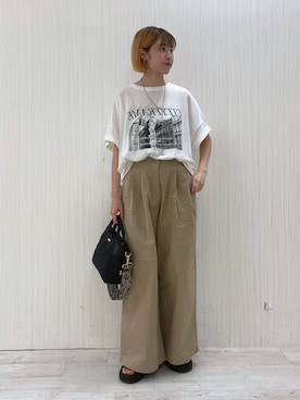 「アイテム（チノパンツ）」を使った、MIYUさん（レディース・163cm・20代）の夏コーディネート