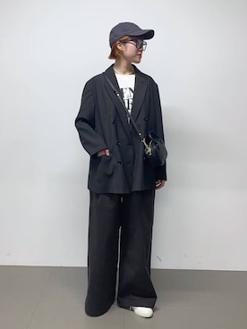 「アイテム（チノパンツ）」を使った、MIYUさん（レディース・163cm・20代）の夏コーディネート