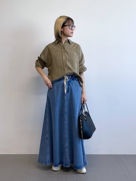 「ADD CULUMN（アドカラム）のアイテム」を使った、MIYUさん（レディース・163cm）の春コーディネート