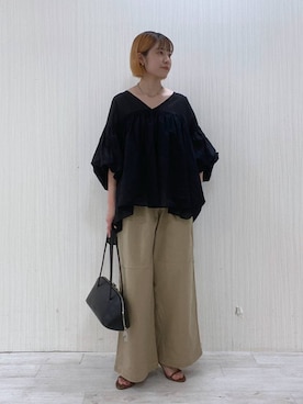「アイテム（チノパンツ）」を使った、MIYUさん（レディース・163cm・20代）の夏コーディネート