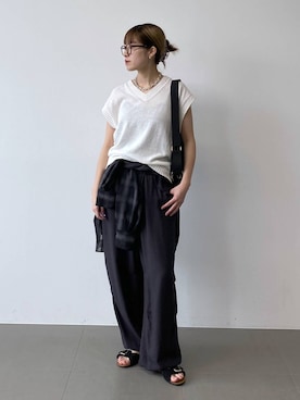 「PLAKTON（プラクトン）のアイテム」を使った、MIYUさん（レディース・163cm）の夏コーディネート