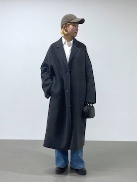 「アイテム（チェスターコート）」を使った、MIYUさん（レディース・163cm）の秋コーディネート