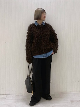 「アイテム（カーディガン/ボレロ）」を使った、MIYUさん（レディース・163cm・20代）の冬コーディネート