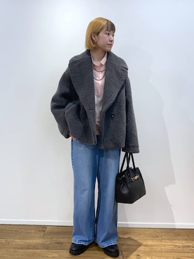 「アイテム（ピーコート）」を使った、MIYUさん（レディース・163cm）の秋コーディネート