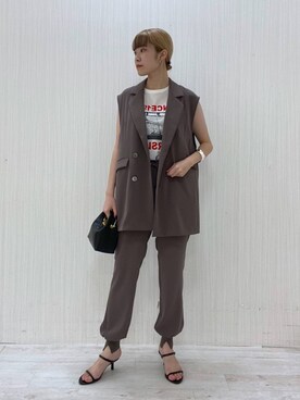 「ブレスレット」｜「アイテム（スリッポン）」を使った、MIYUさん（レディース・163cm）の夏コーディネート