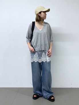 「BARNYARDSTORM（バンヤードストーム）のアイテム」を使った、MIYUさん（レディース・163cm）の春コーディネート